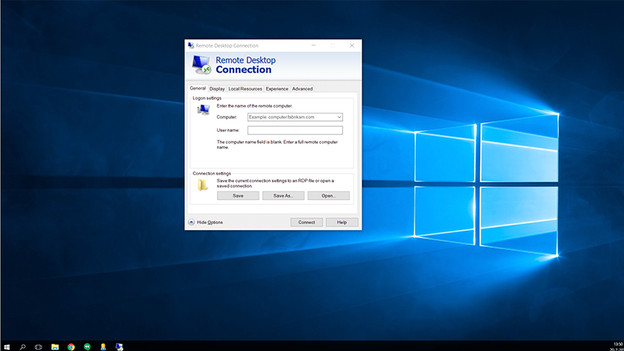 Connect to Remote Desktop on Windows.