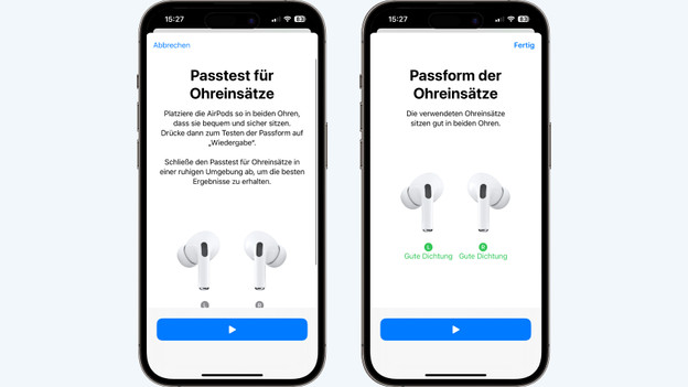 Passformtest bei AirPods Pro
