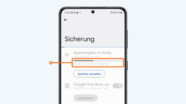 Sicherungsfortschritt