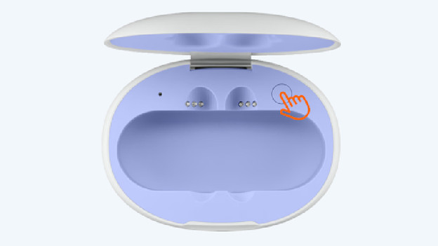 Logitech G Fits mit Finger auf der Pairing-Taste rechts