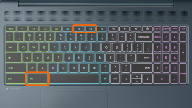 Chromebook beleuchtete Tastatur.