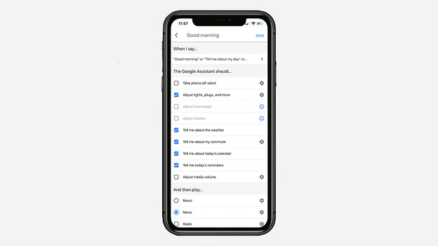 Routines in the Google Home app