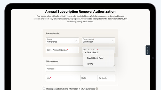 Enter your payment information