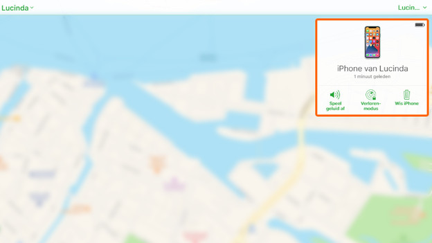 Lasse einen Ton wiedergeben oder wähle den „Verloren-Modus“ aus.
