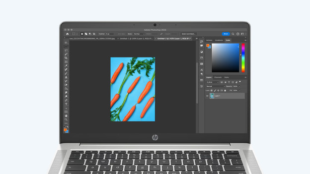 Adobe Photoshop auf einem Windows Laptop