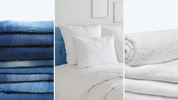 Towels, jeans, and bedding