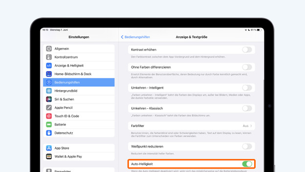 Scrolle nach unten und aktiviere das Kontrollkästchen neben „Automatisch anpassen“.