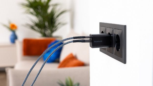 Laptop charger in socket