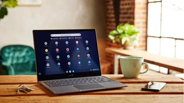 ChromeOS Startbildschirm auf einem Chromebook.