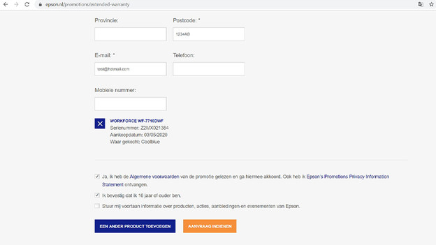 Epson-Drucker Antrag einreichen