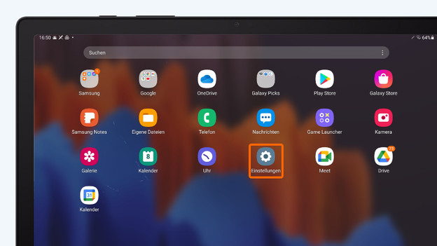 Gehe zu den Einstellungen.