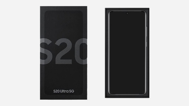 Samsung Smartphone-Name auf der Verpackung