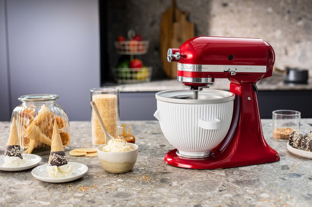 KitchenAid 5KSM125 Kontur Silber + Eismaschine