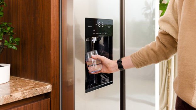 Side-by-Side-Kühlschrank mit Dispenser