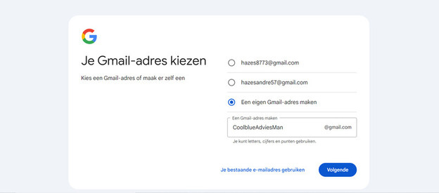 Google Anmeldebildschirm