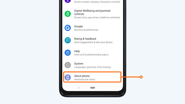 2. Scroll down and click About device.