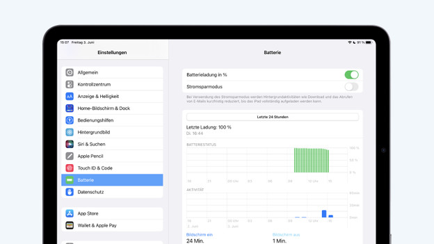 Tippe auf „Akku“.