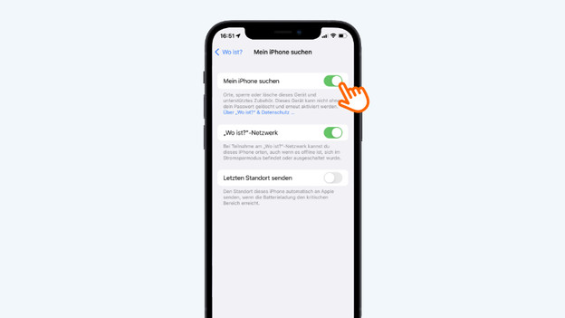 4. Tippe auf den grünen Schieberegler.