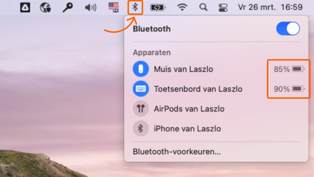 Akkulaufzeit in Prozent