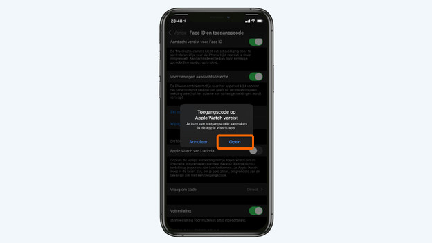 Wähle „Öffnen“ und befolge die Schritte auf deiner Apple Watch