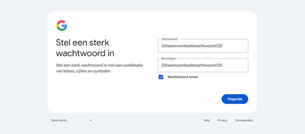 Google Anmeldebildschirm