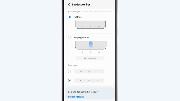 Navigation bar Samsung smartphone