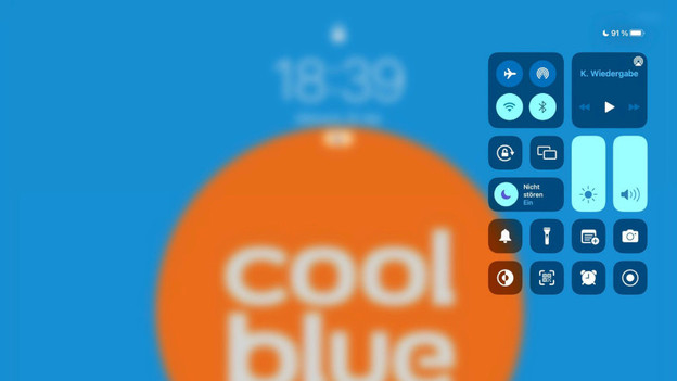 Das Bedienfeld eines iPad im Modus „Nicht stören“.
