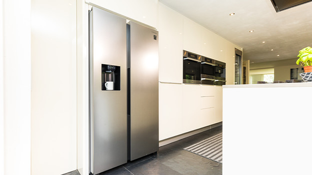 American fridge in kitchen