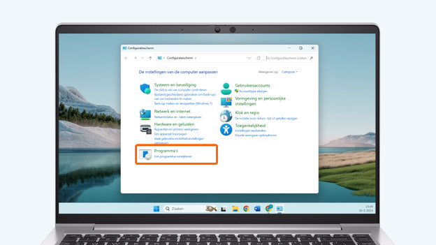Choose Uninstall a program under Programs