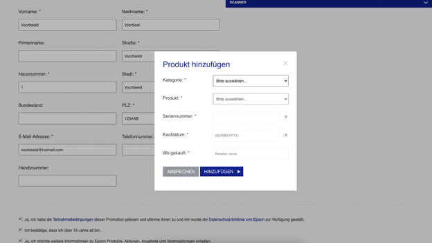 Epson-Drucker hinzufügen