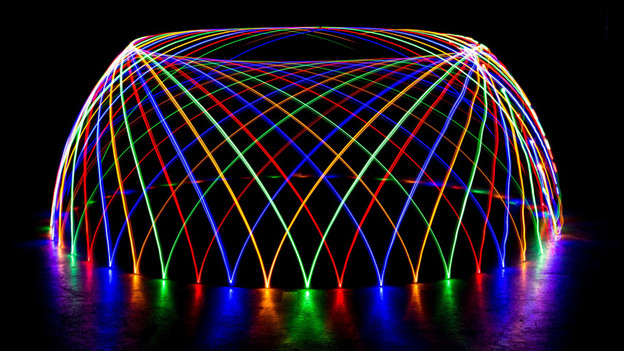 A light painting with different colors