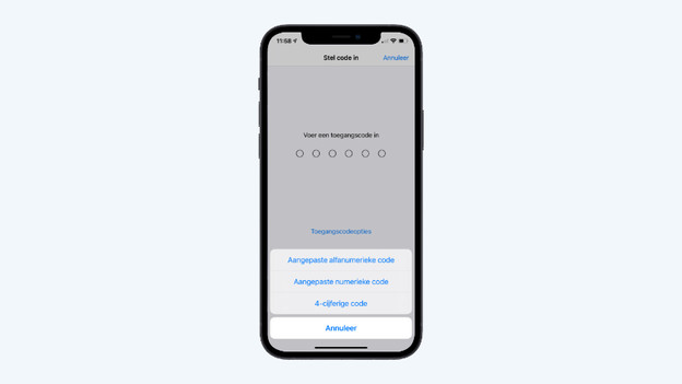 4. Wähle aus, aus wie vielen Ziffern dein Code bestehen soll.