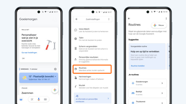Routinen in der Assistant-App einstellen