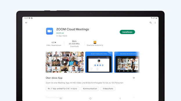 ZOOM Cloud Meetings im Google Play Store herunterladen