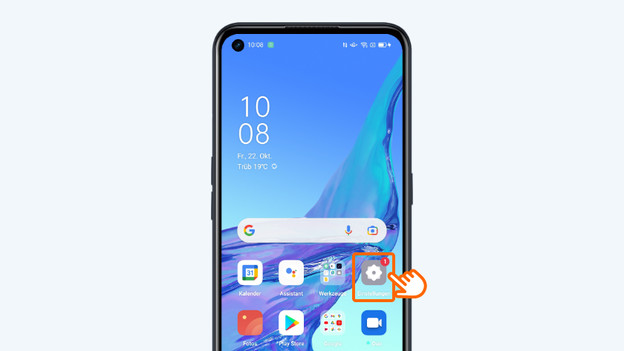 Gehe zu den Einstellungen.