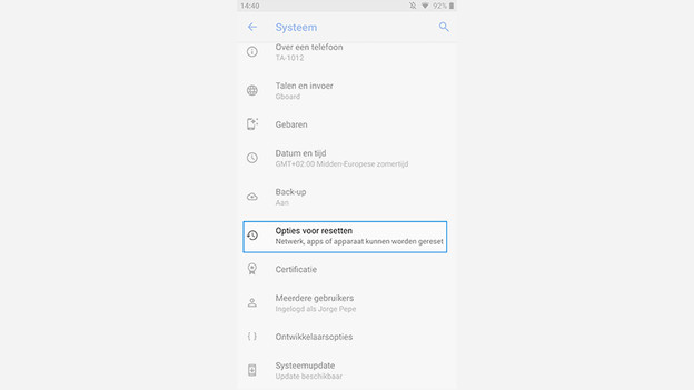 Nokia reset options for reset