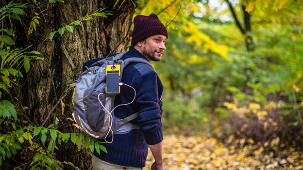 Solar-Powerbank Rucksack-Wandern