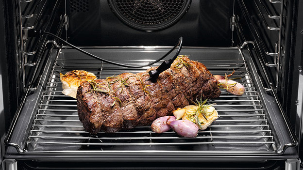 Food thermometer with wire