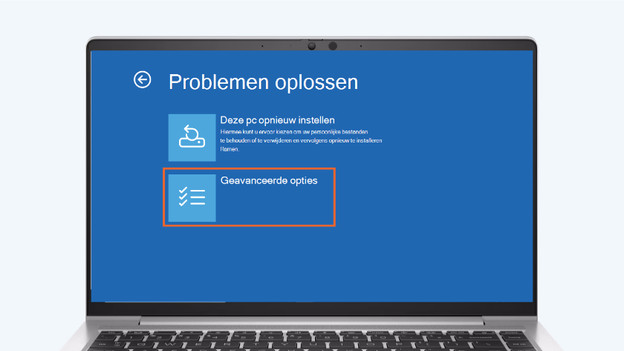 Wähle "Erweiterte Optionen" aus.