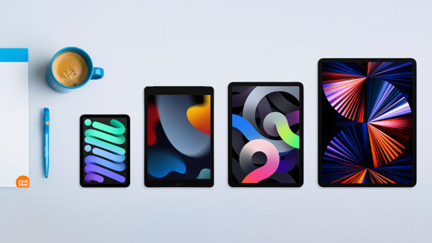 All Apple iPad models next to each other