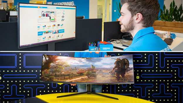 Ein 16:9-Monitor im Vergleich zu einem 32:9-Monitor