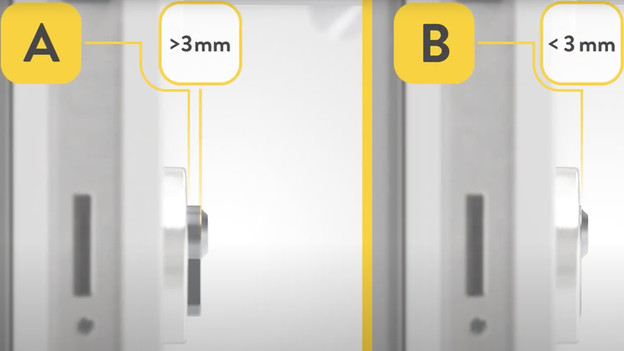 Measure whether the cylinder protrudes more than 3mm.