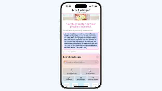 Apple Intelligence Writing Tools