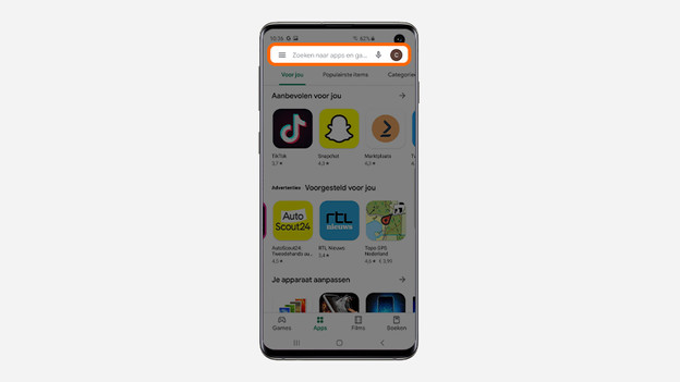 Search bar Play Store