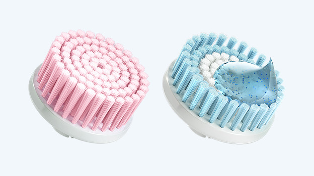 Peele dein Gesicht und Körper mit der Bürste