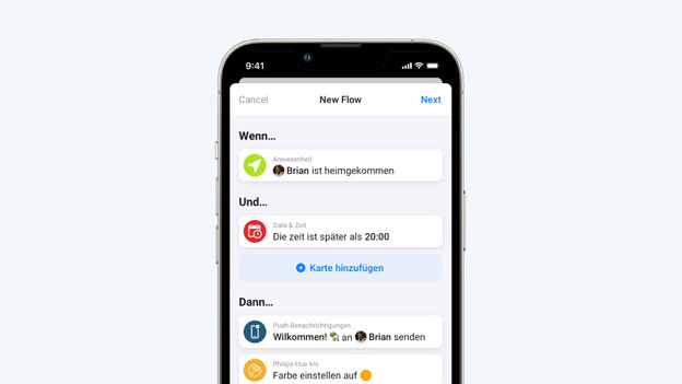 Flows in der Homey-App einrichten