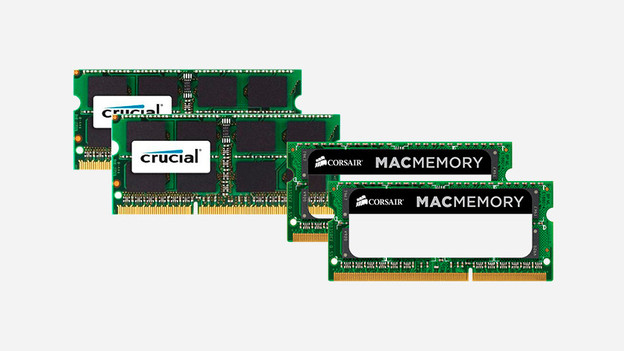 Apple-RAM-Module von Crucial und Corsair nebeneinander