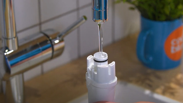 Keep the water filter under the faucet