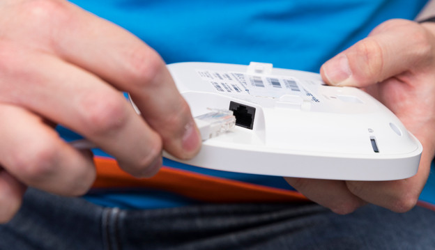 Netzwerkkabel im Access Point