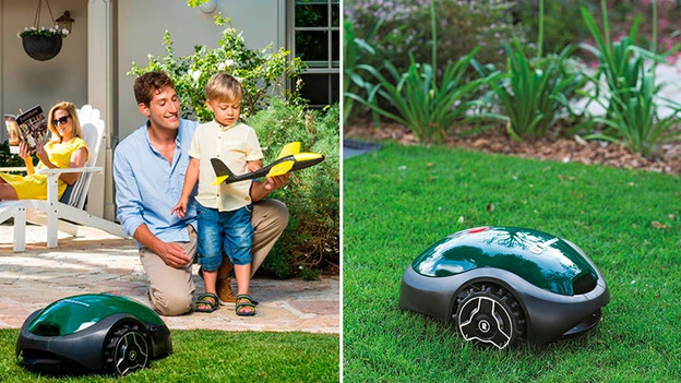 Robot lawn mower on the grass